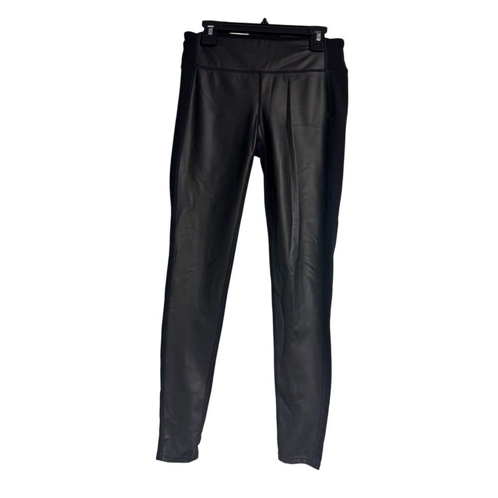 Athleta Delaney Gleam Tight Faux Leather Front  Leggings Size XS Athletic Fit